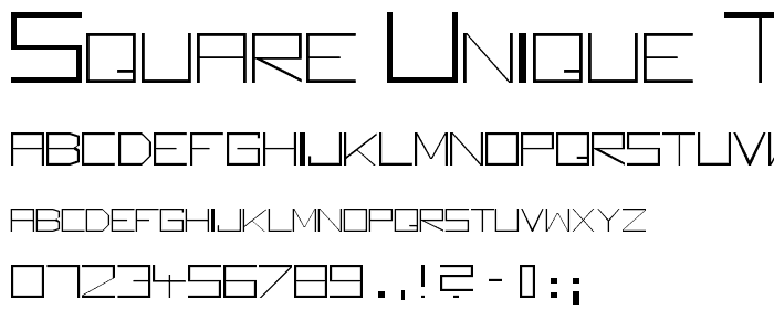 Square Unique Thin font